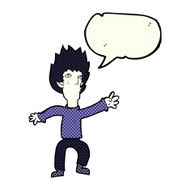 cartoon vampire with speech bubble N55