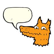 cartoon fox head with speech bubble N8