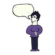 cartoon vampire with speech bubble N56