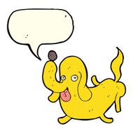 cartoon dog sticking out tongue with speech bubble N7