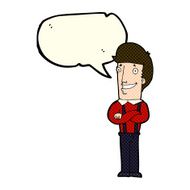 cartoon proud man with speech bubble N13