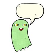 funny cartoon ghost with speech bubble N37