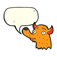 cartoon happy fox with speech bubble N5