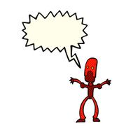 cartoon funny robot with speech bubble N35