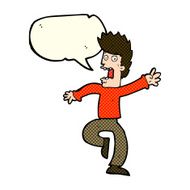 cartoon frightened man with speech bubble N36