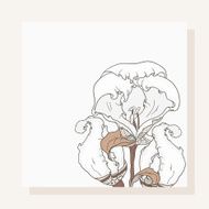 Floral background with hand drawn flowers
