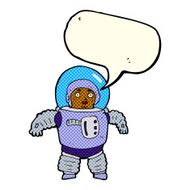 cartoon space man with speech bubble N9