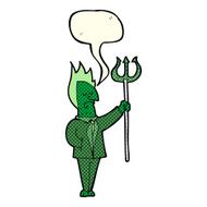 cartoon devil with pitchfork speech bubble N15