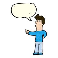 cartoon man pointing with speech bubble N89
