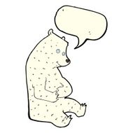 cartoon happy polar bear with speech bubble N6