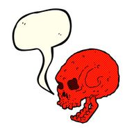 cartoon spooky skull with speech bubble N70