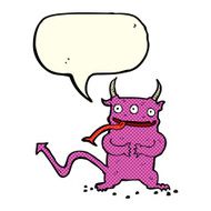 cartoon little demon with speech bubble N14