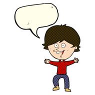 cartoon happy boy laughing with speech bubble N14