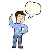 cartoon man with great idea speech bubble N15