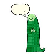 cartoon halloween ghoul with speech bubble N4