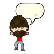cartoon happy man with beard speech bubble N19