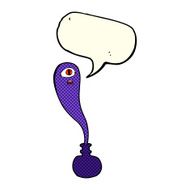 cartoon halloween ghost in bottle with speech bubble N8