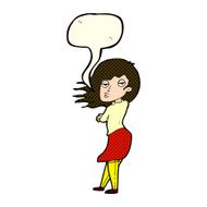 cartoon woman making photo face with speech bubble N5