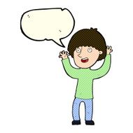 cartoon happy boy laughing with speech bubble N15