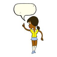 cartoon girl with idea speech bubble N10
