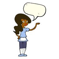 cartoon waitress with speech bubble N13