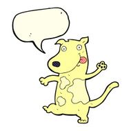cartoon happy dog with speech bubble N37
