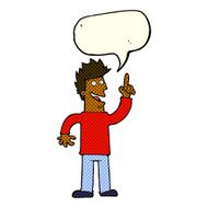 cartoon man with great new idea speech bubble N6