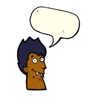 cartoon vampire head with speech bubble N20