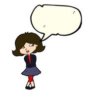 cartoon happy girl with speech bubble N38