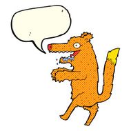 cartoon hungry fox with speech bubble N3