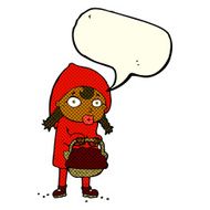 little red riding hood cartoon with speech bubble N6