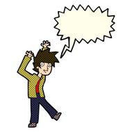 cartoon excited boy with speech bubble N67
