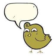 cartoon funny bird with speech bubble N5