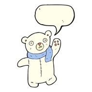 cute cartoon polar teddy bear with speech bubble N5