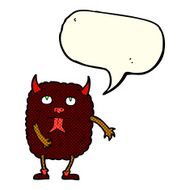 funny cartoon monster with speech bubble N16