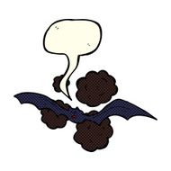 cartoon bat with speech bubble N8