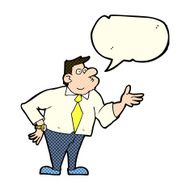 cartoon businessman asking question with speech bubble N5