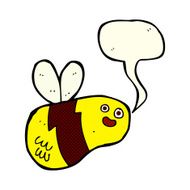 cartoon bee with speech bubble N15