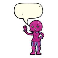 cartoon female astronaut with speech bubble N18
