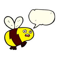 cartoon bee with speech bubble N16