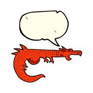 cartoon medieval dragon with speech bubble N4