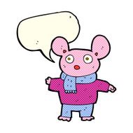 cartoon mouse in clothes with speech bubble N6