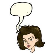 cartoon female face with speech bubble N70