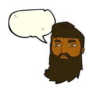 cartoon bearded man with speech bubble N25