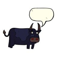 cartoon bull with speech bubble N12