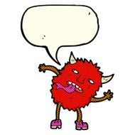 funny cartoon monster with speech bubble N18
