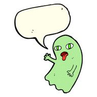 funny cartoon ghost with speech bubble N45