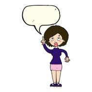 cartoon woman with idea speech bubble N115