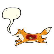 cartoon fox with mouse in belly speech bubble N3
