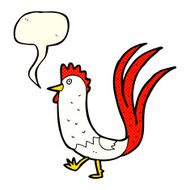 cartoon cockerel with speech bubble N14
